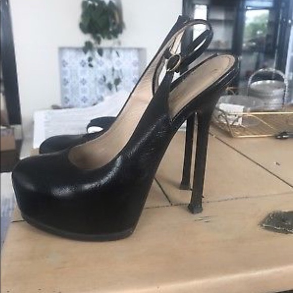 Authentic YSL Black Tribute Slingback heels - Picture 3 of 3